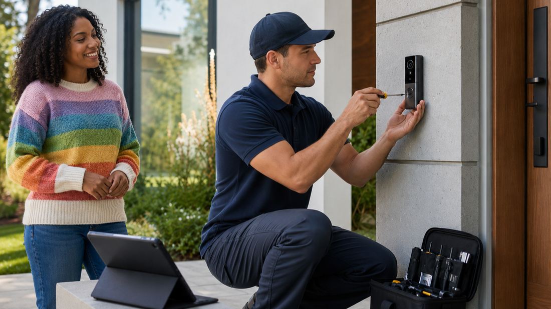 An internet installation in progress at a home